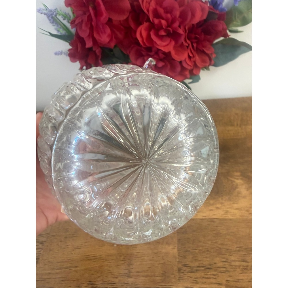 Vintage Glass Ice Bucket Scroll Handles BarwareMCM Champagne Wine Cooler - Picture 10 of 10